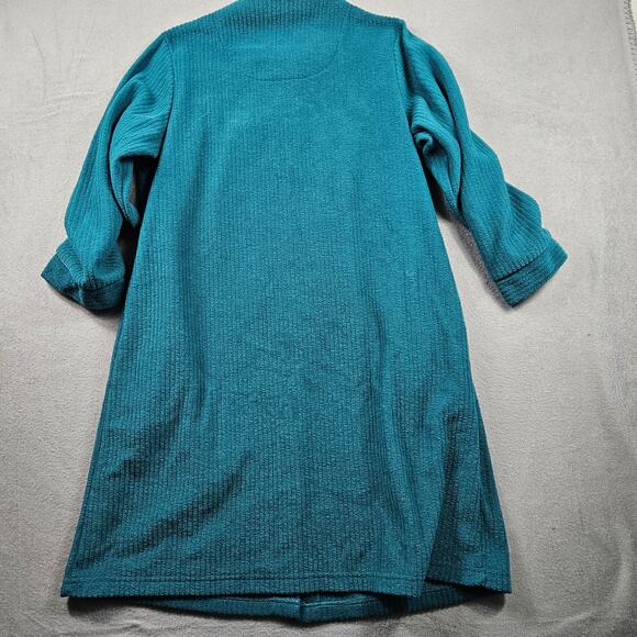 Miss Elaine Robe Sleepwear Snap Button Womens M Floral Green - Picture 7 of 7